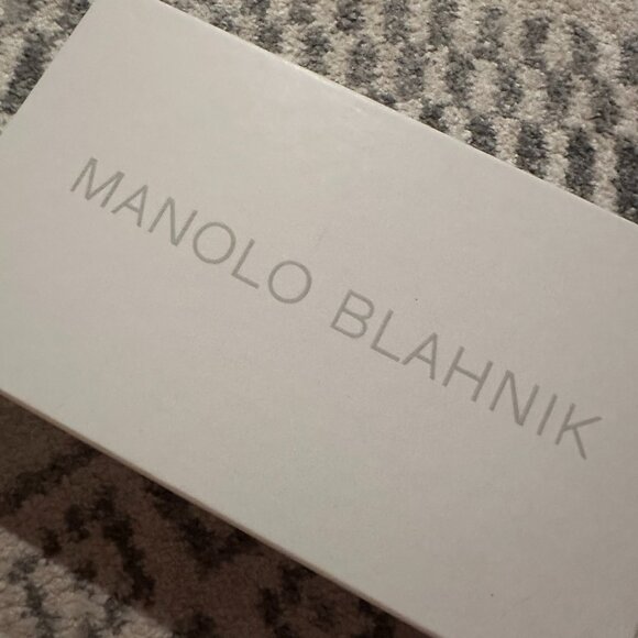 manolo blahnik black and purple leather sling backs sz 39 - Picture 3 of 9